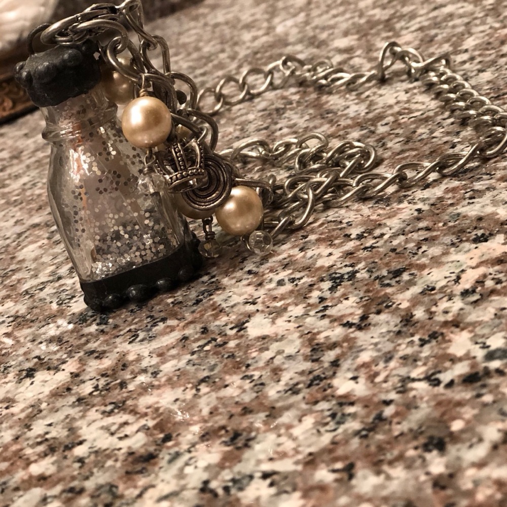 Antiqued style “Message in a Bottle” necklace